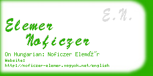 elemer noficzer business card